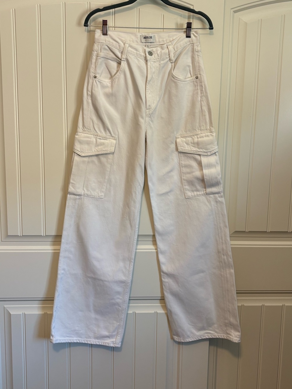 AGOLDE Minka Cargo wide leg jeans white size 25